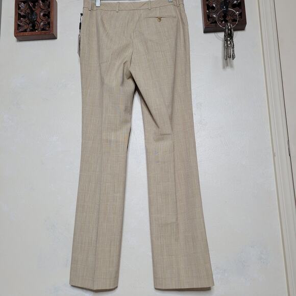 NWT Calvin Klein Suits Modern Fit Beige Plaid High Rise Straight Dress Pants✨️6 - Picture 11 of 13